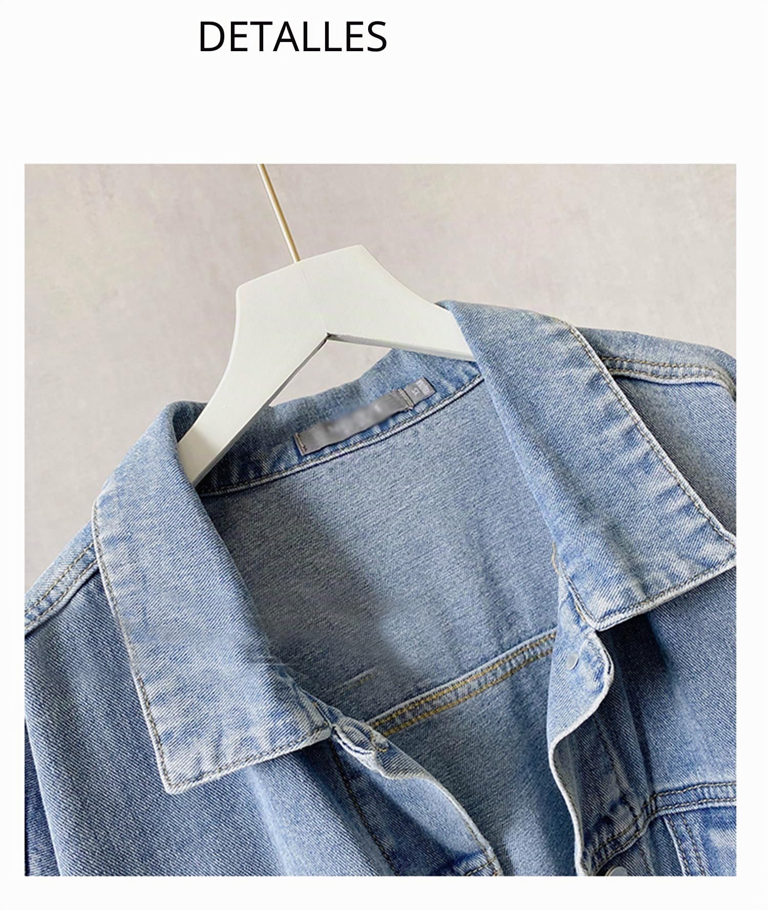 Chaqueta Vaquera Mujer Oversize Casual Trucker Chaqueta Vaquera con Bolsillos Abrigo Entretiempo Primavera Otoño