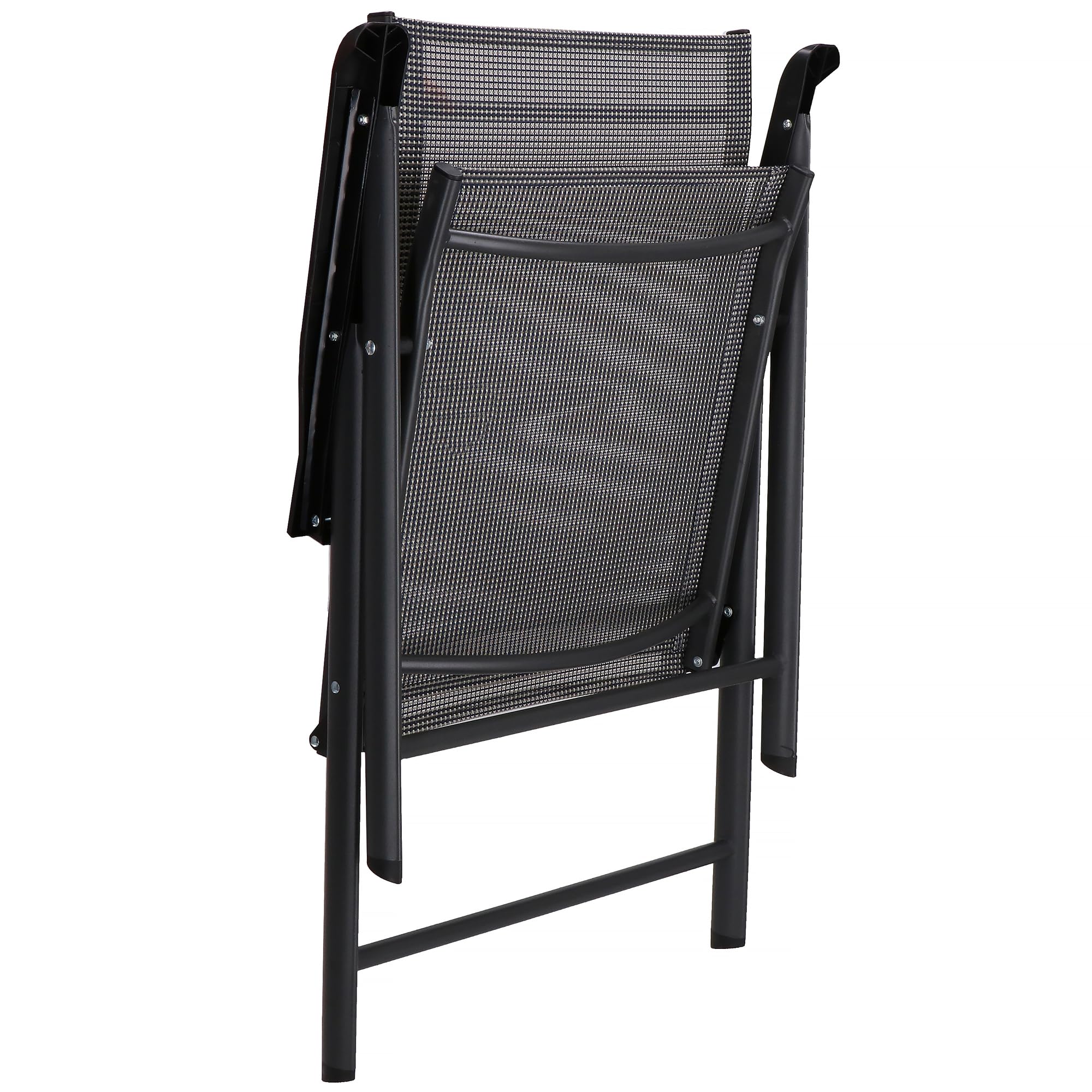 SPRINGOS Chaise de Jardin Pliante avec Accoudoirs 49x49x96 cm – Chaise de Balcon Pliable et Résistante aux Intempéries, Siège Confortable en Métal et Textilène pour Terrasse