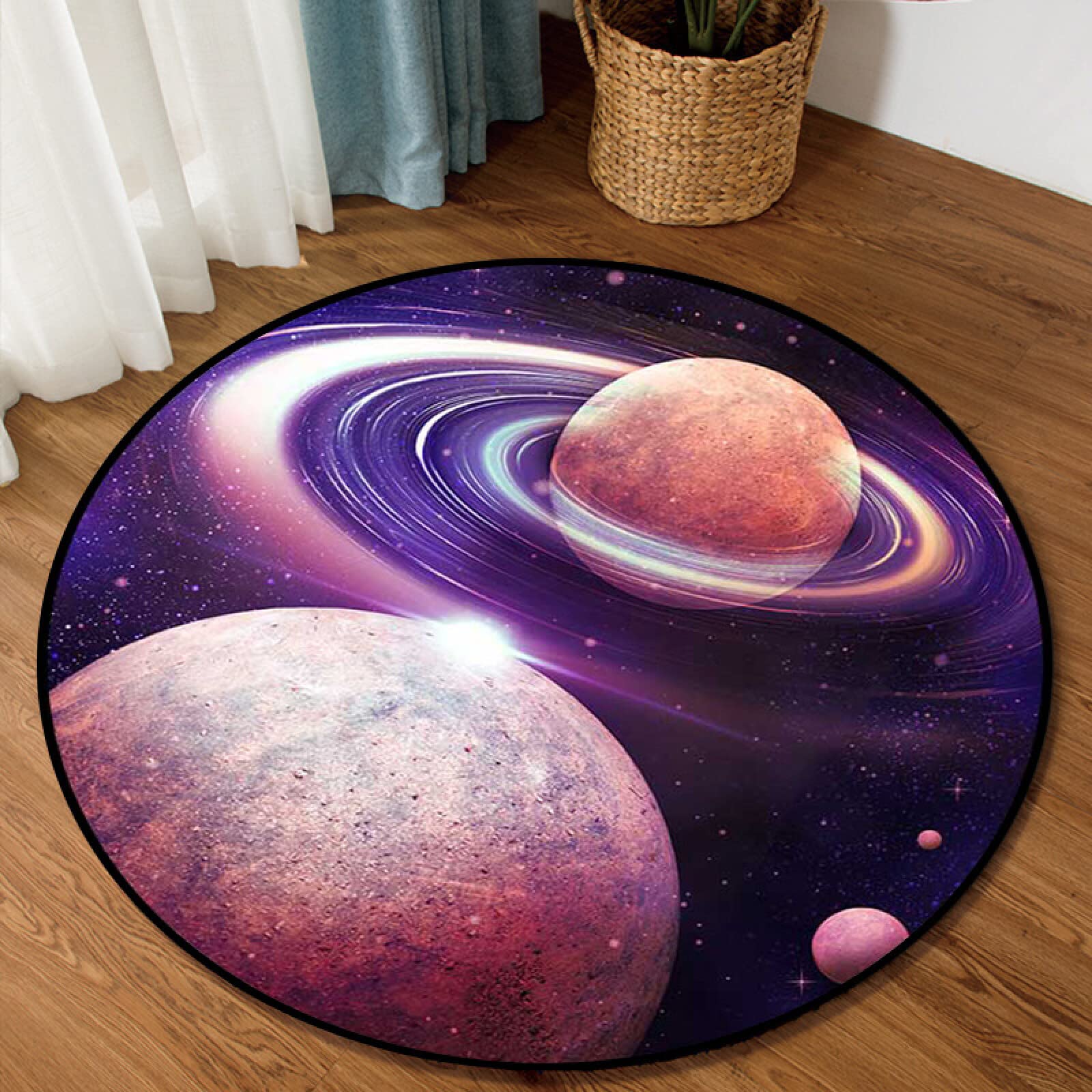 Tappeto da ingresso interno Pelo Corto, Anello nuvola pianeta, Tappeti Moderni Per Soggiorno Camera Da Letto Cucina Salotto, ø 120 cm