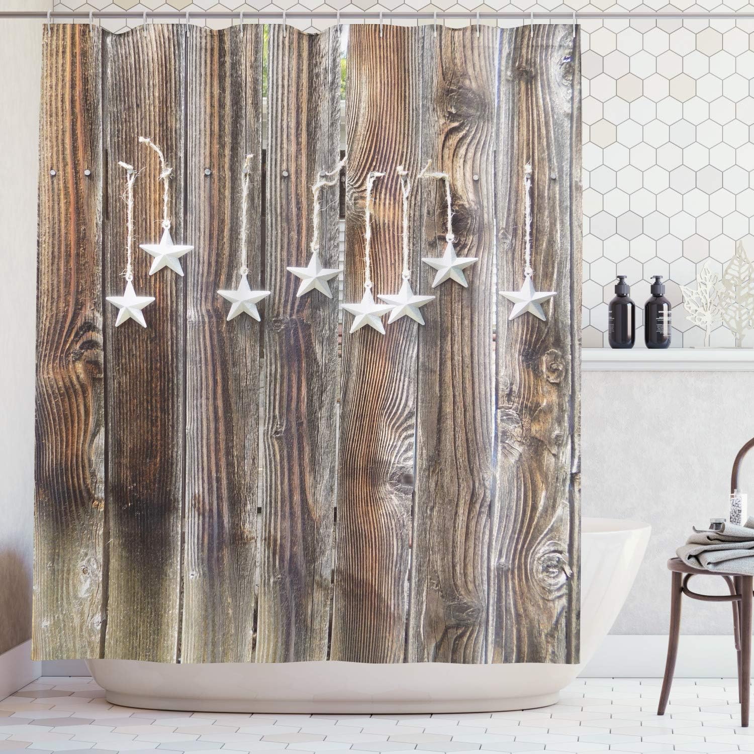 Ambesonne Prehistoric Country Shower Curtain, Grey Colored