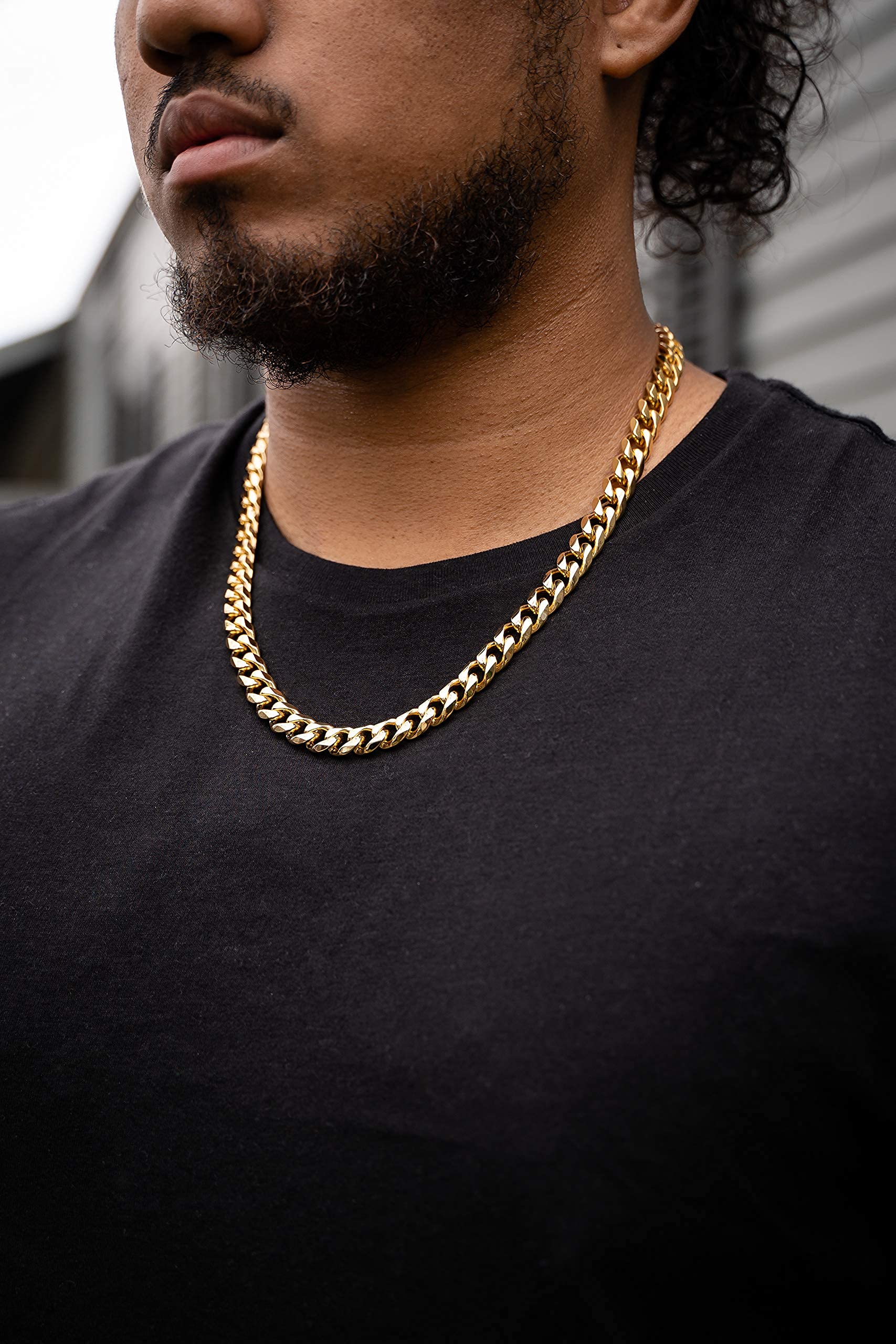Collar de cadena cubana de oro para hombres y mujeres, grueso Miami Real 11mm 14k corte diamante pesado con cierre grueso sólido hip hop duradero urbano streetwear no si
