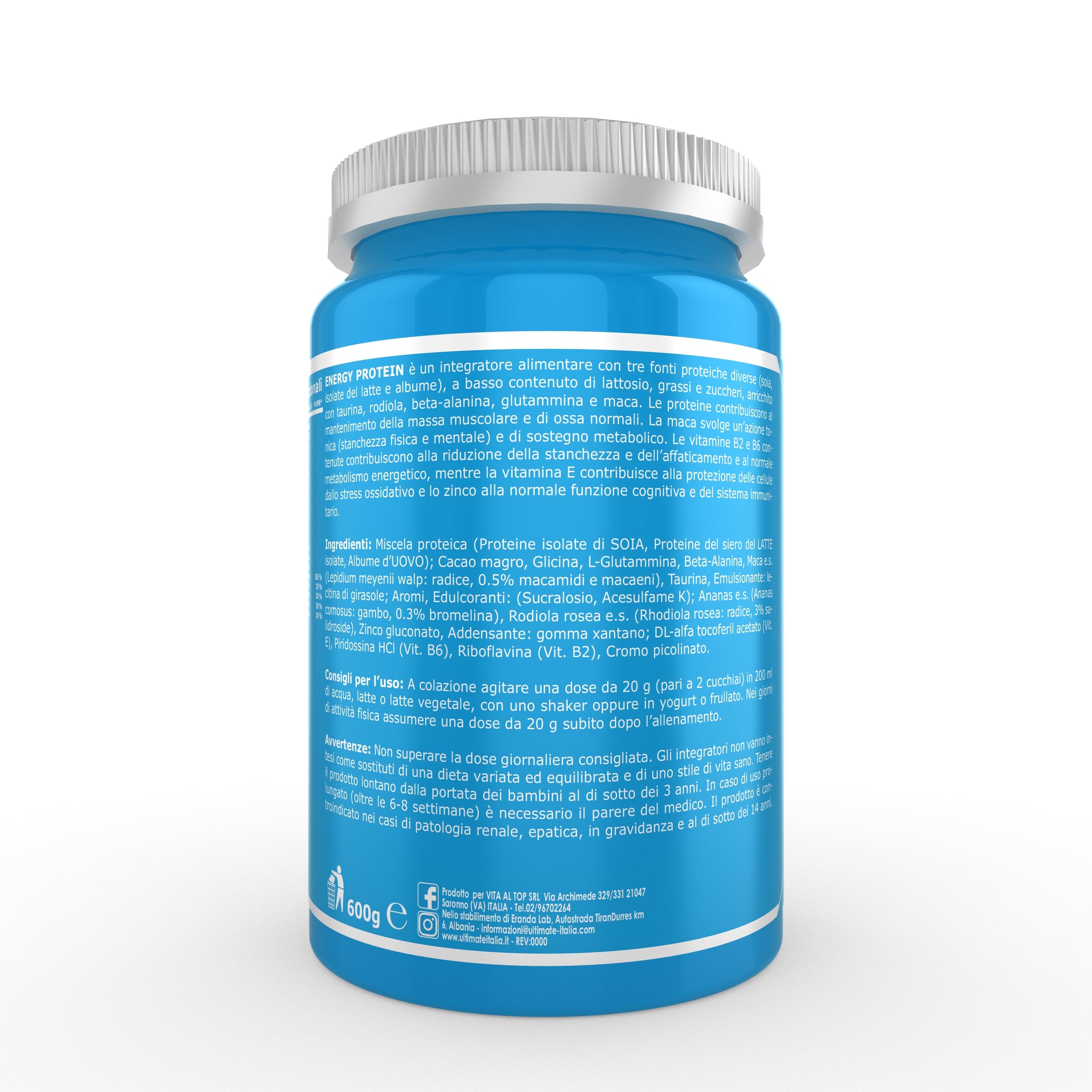 Energy protein cacao 600g - energetico - Ultimate Italia