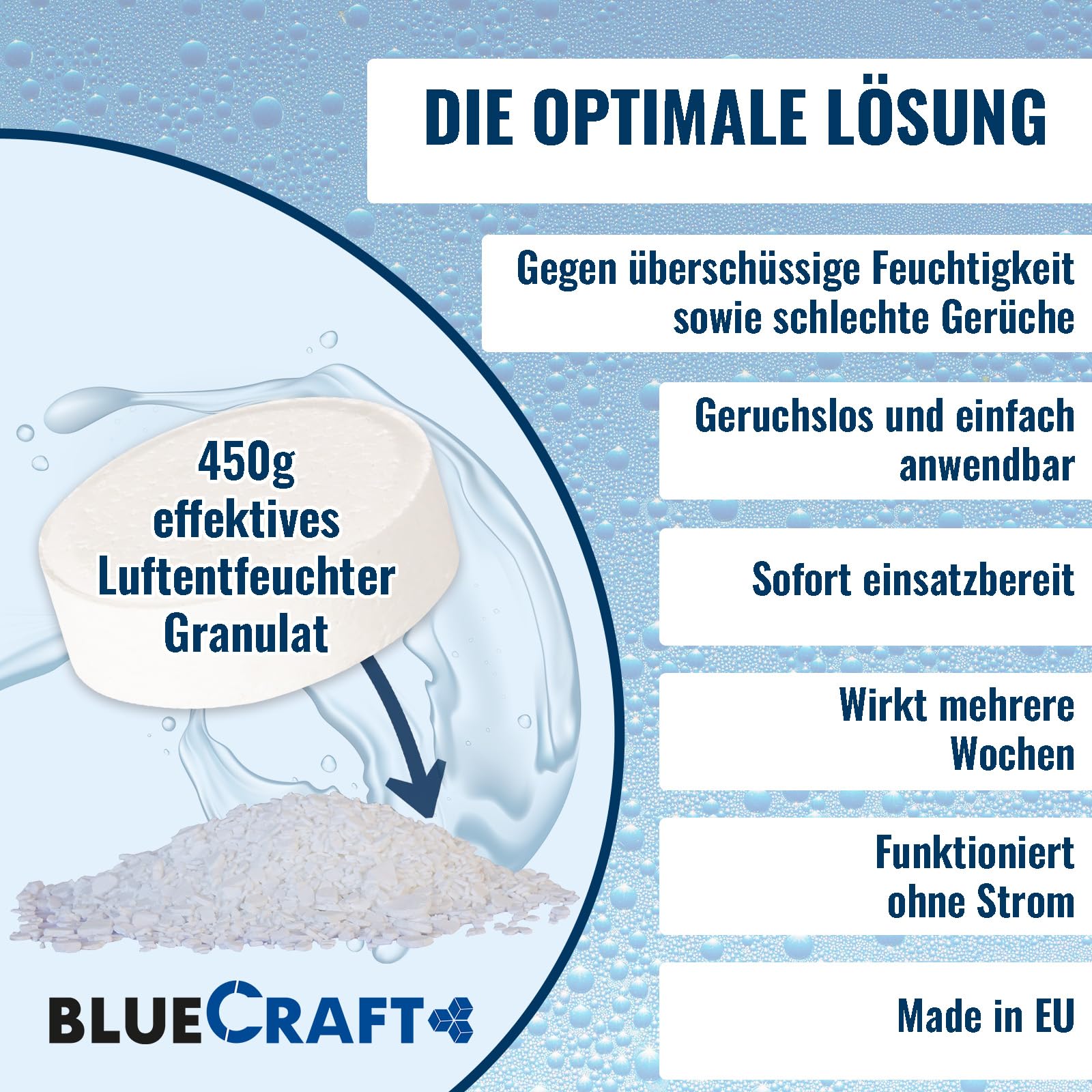 12x 450g Luftentfeuchter Granulat Tabs Entfeuchter gegen Schimmel | Nachfüllpack für Raumentfeuchter Entfeuchtungsgerät Tabletten Nachfülltabs ohne Strom Feuchtigkeitskiller für Wohnung Keller