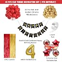 The Party Lounge 1st Car Theme Birthday Decorations Kit for Boys – 43 Pcs | Car Theme Decoration Kit For 1 Year Old Boy With Red & Golden Balloons, Car Foils With Decorative Items (TPL-CT-04-43) gallery image