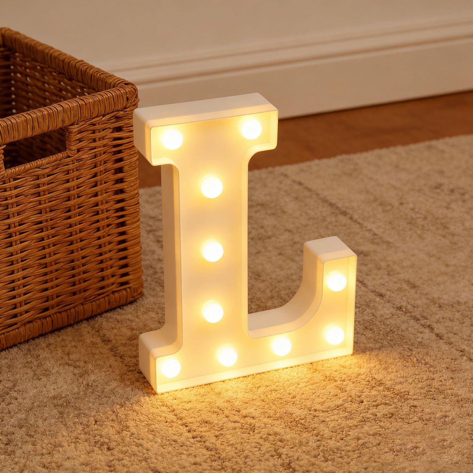 LED Light Up Marquee Letters, Battery Powered Decorative LED Letter Lights, Alphabet Light Up Letters for Wedding Birthday Party,Holiday Lamp or Home Bar Decoration (Warm White 7.11"x8.86"x1.63")