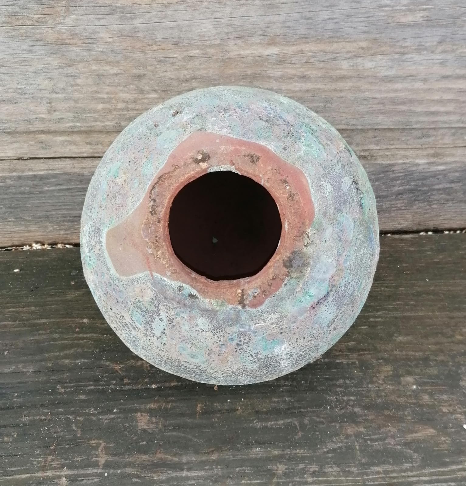 Generisch B-Ware !! Schöne außergewöhnliche Kugel ø ca. 30 cm aus winterfesten Steinzeug türkis - blaugrün Deko Garten