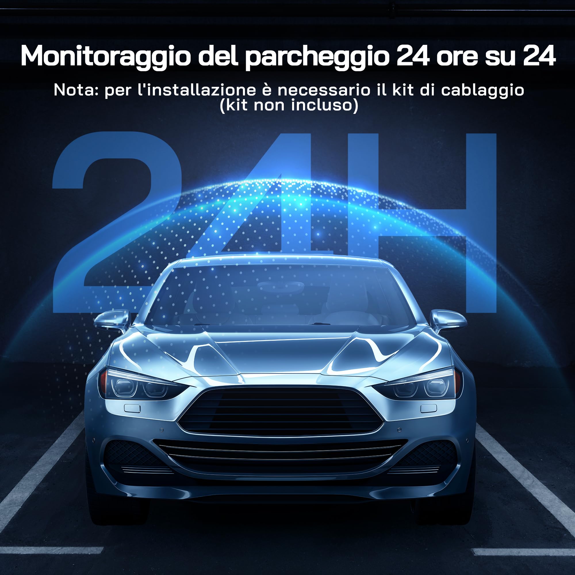 WOLFANG Dash Cam Auto 1440P, WiFi Dashcam per Auto con Scheda SD 32G, Telecamera Auto 170° Grandangolo, Visione Notturna,G-Sensor, WDR, Monitor di Parcheggio, Registrazione in Loop