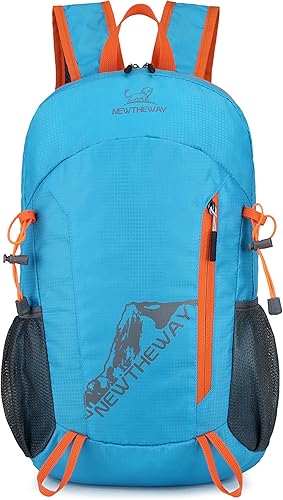 Miniatura 2 de Mochila plegable de senderismo para viajes, mochila ligera para camping, bolsa de hombro para vacaciones, bolsa casual, Azulclaro, Mochila de viaje