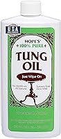 HOPE'S 100% Pure Tung Oil - Food Safe Waterproof Wood Finish Sealer, 16oz Natural for Indoor Outdoor Projects