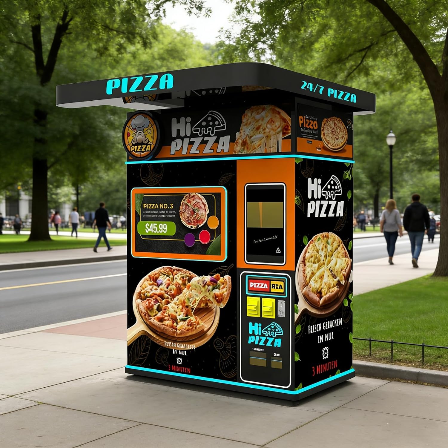 Automatic Pizza Maker Vending Machine with Large Touch Screen Panel for Self Service Fast Food Business