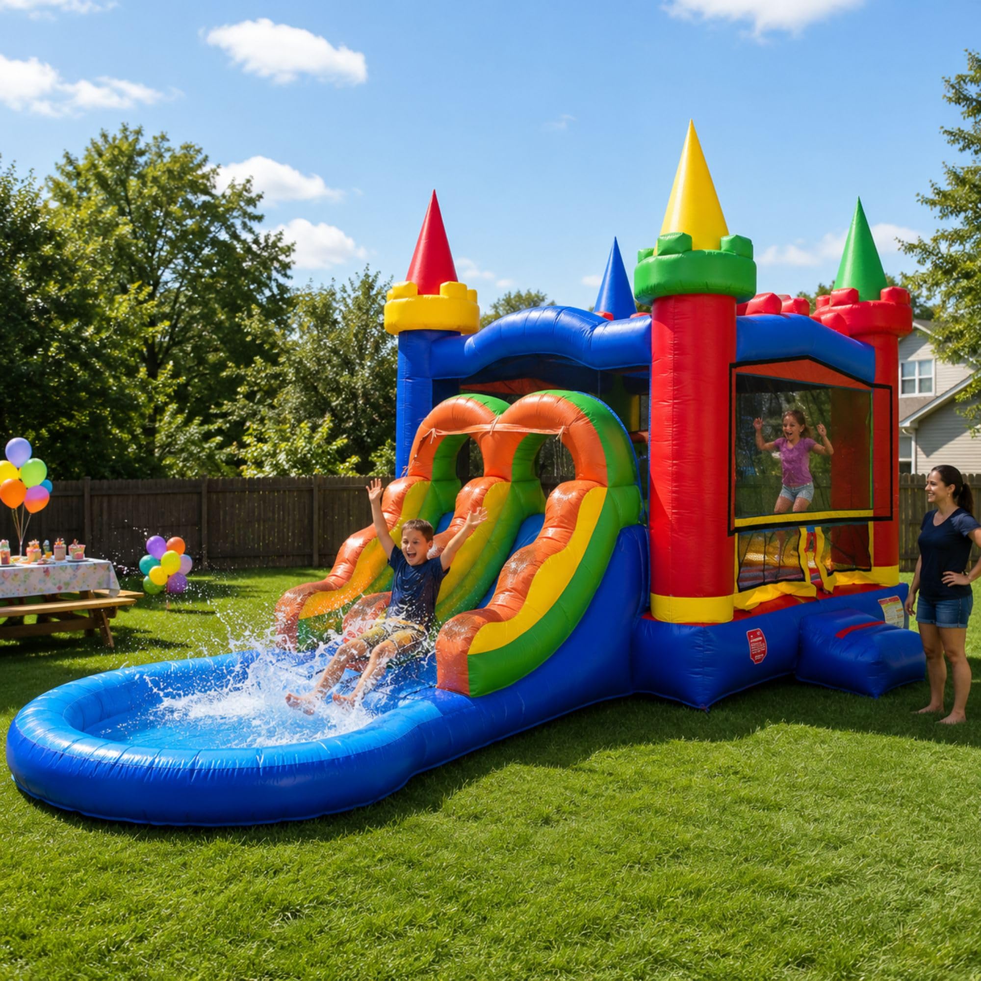 Amazon.com: Pogo Bounce House Inflatable Jump Castle Dual Lane