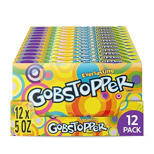 Wonka Everlasting Gobstopper, Candy, Jawbreaker Candy, 5 oz (12 ct) - Gobstopper - 5 Ounce (Pack of 12)