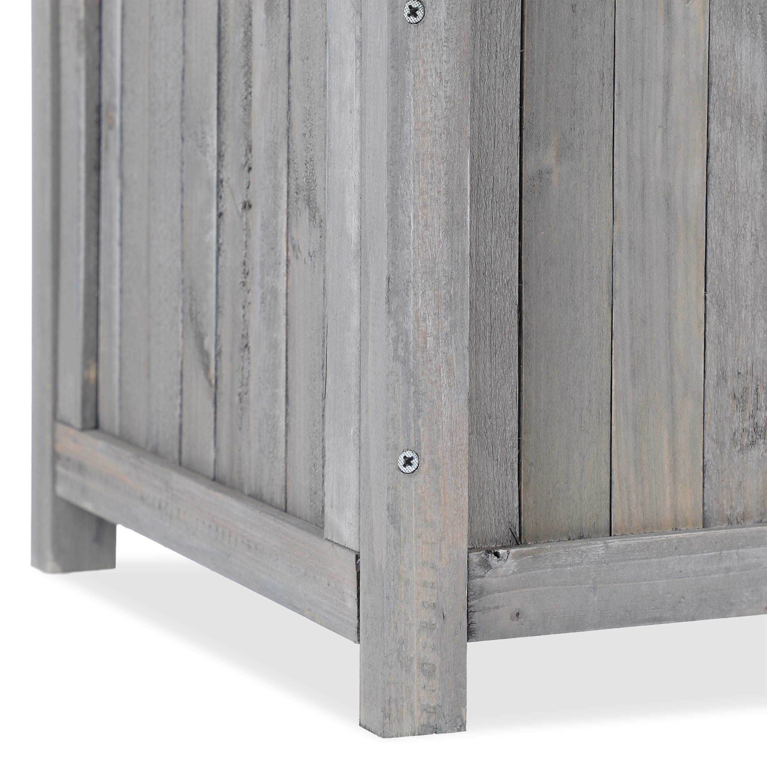 relaxdays Piante con Graticolato, Impermeabile, in Legno, per Balcone Giardino Vaso 25 l e Griglia 147 cm, Grigio