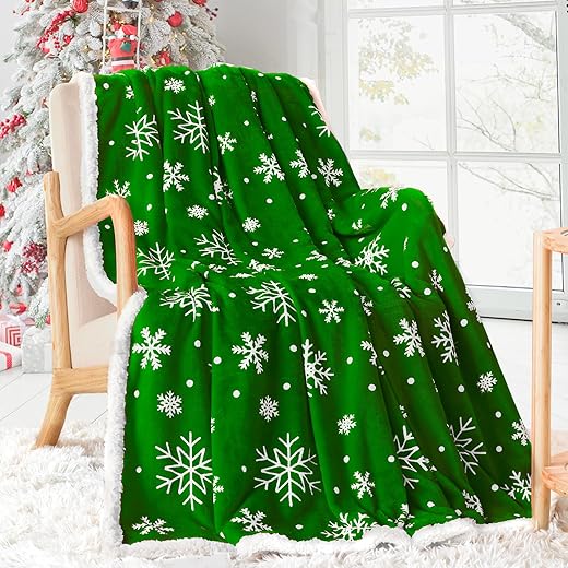 Touchat Sherpa Christmas Throw Blanket