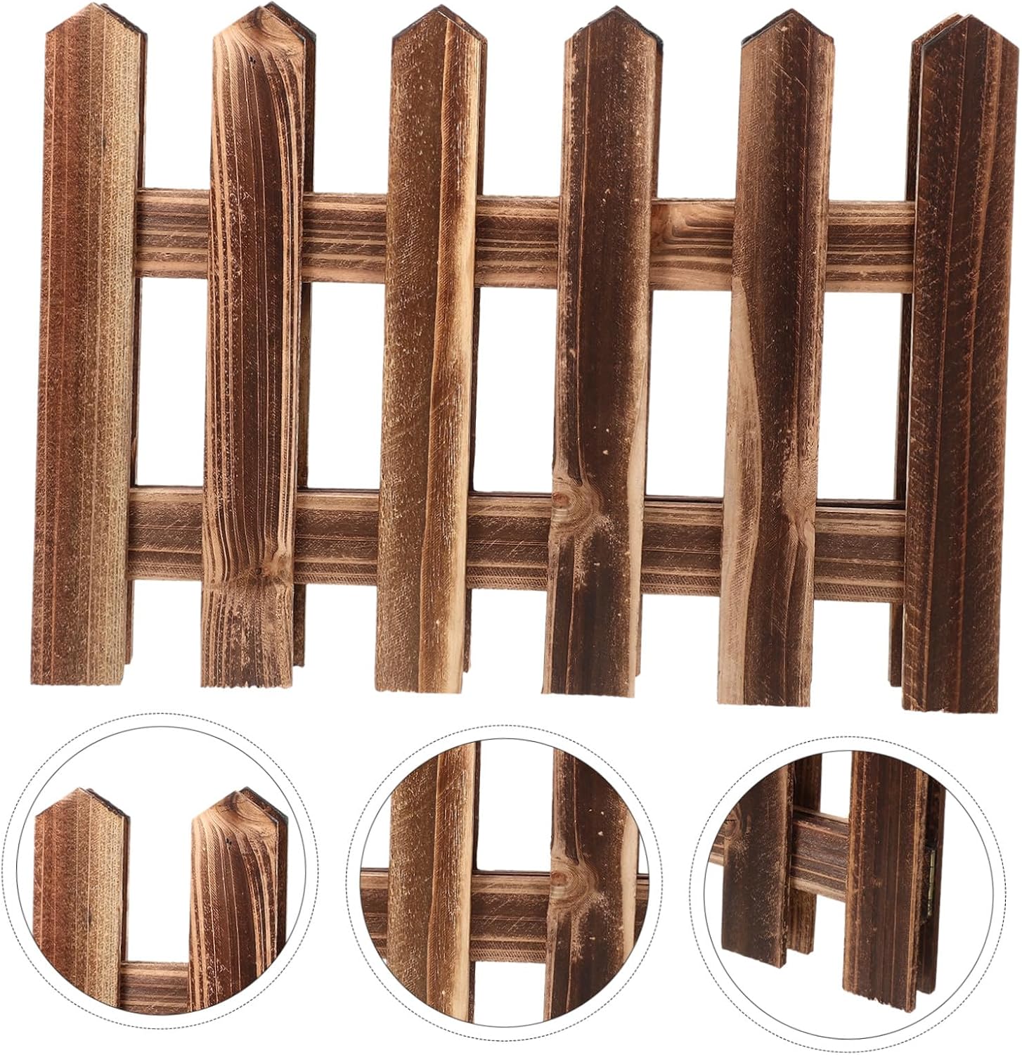 Carbonized Wooden Garden Fence Edging High Long Rustic Landscape Border for Flower Beds Lawn and Driveways Flexible Outdoor Lawn Decor with Smooth Finish