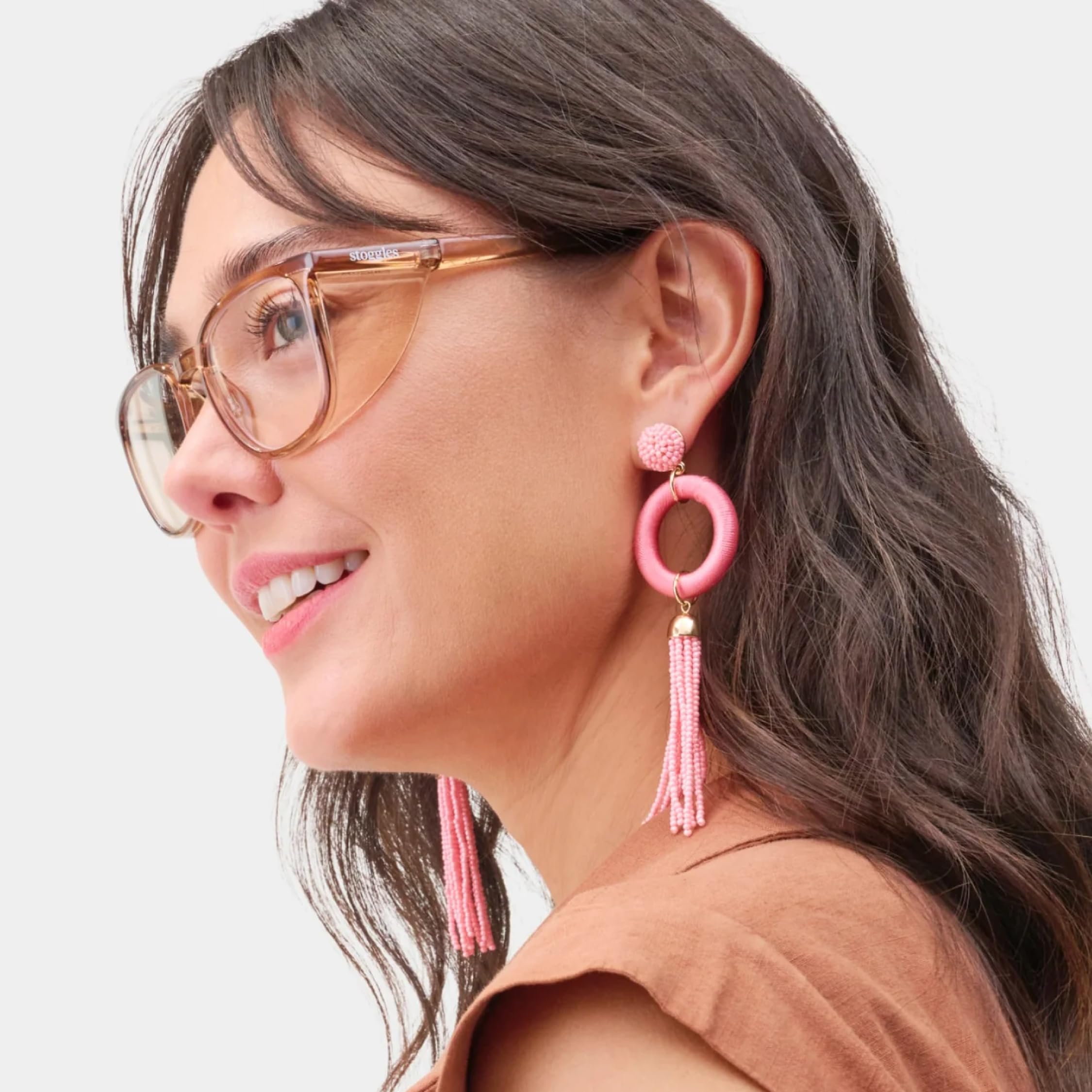 Stoggles - Oficiales – Cuadrado – Gafas de seguridad certificadas Z87.1 – Antivaho – Bloqueo de luz azul (mediano, Cold Brew)