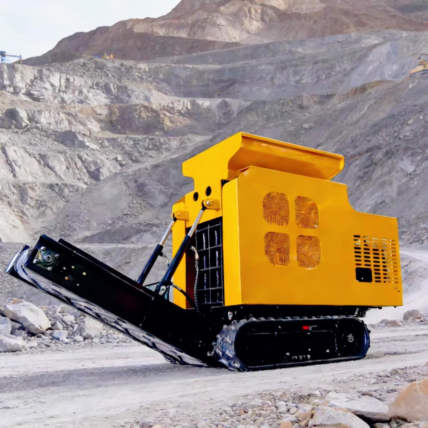 Compact Tracked Mini Mobile Crusher Plant, Portable Rock & Concrete Crushing Equipment, Mobile Aggregate Crusher for Quarry Mining, Road Construction & Demolition Recycling