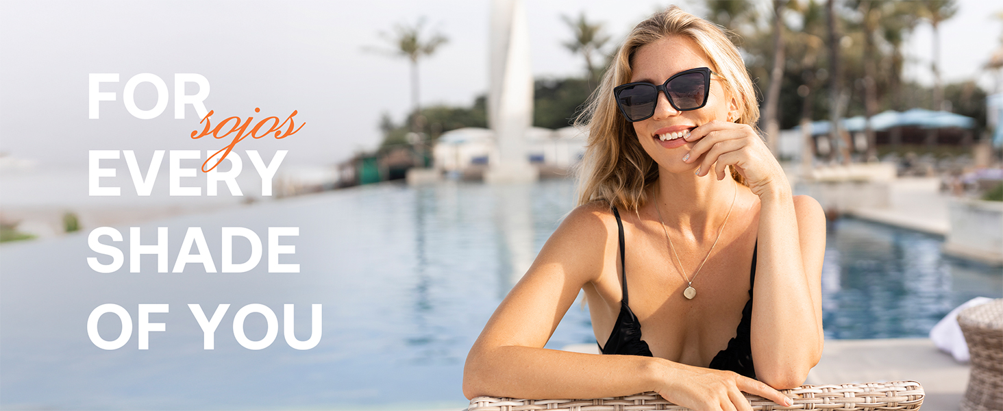 Retro Oversized Square Cat Eye Sun Glasses UV Protection SJ2206 SOJOS Polarized Cat Eye Sunglasses For Women – Retro  main image 3