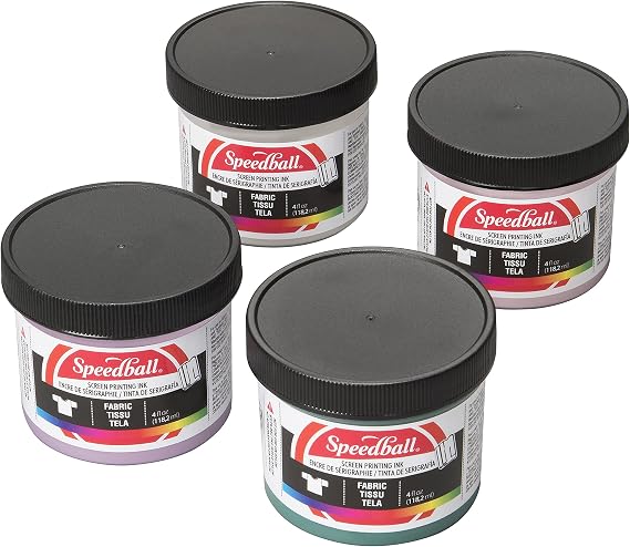 Speedball Fabric Screen Printing Ink, Special Edition Colors, 4-Ounce (4-Pack), Polished Pastel