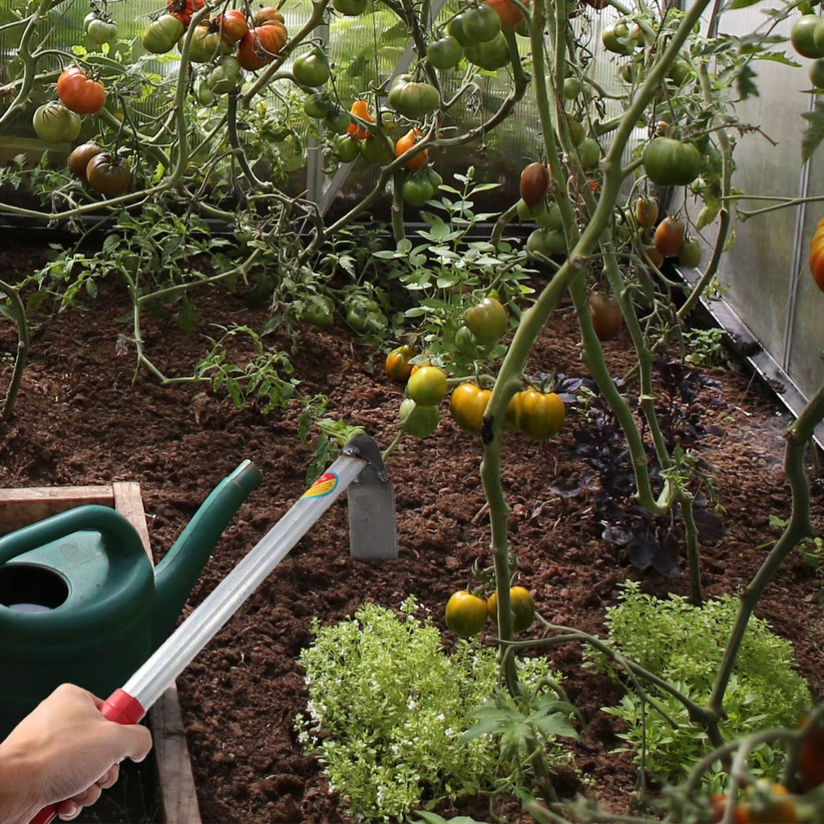 Kisangel Azada De Jardín De Diseño Ergonómico Azada De Acero Liviana para Cavar Plantar Y Desmalezar