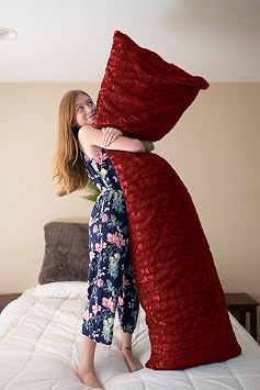 Plush Body Pillow 20x54 Burgundy
