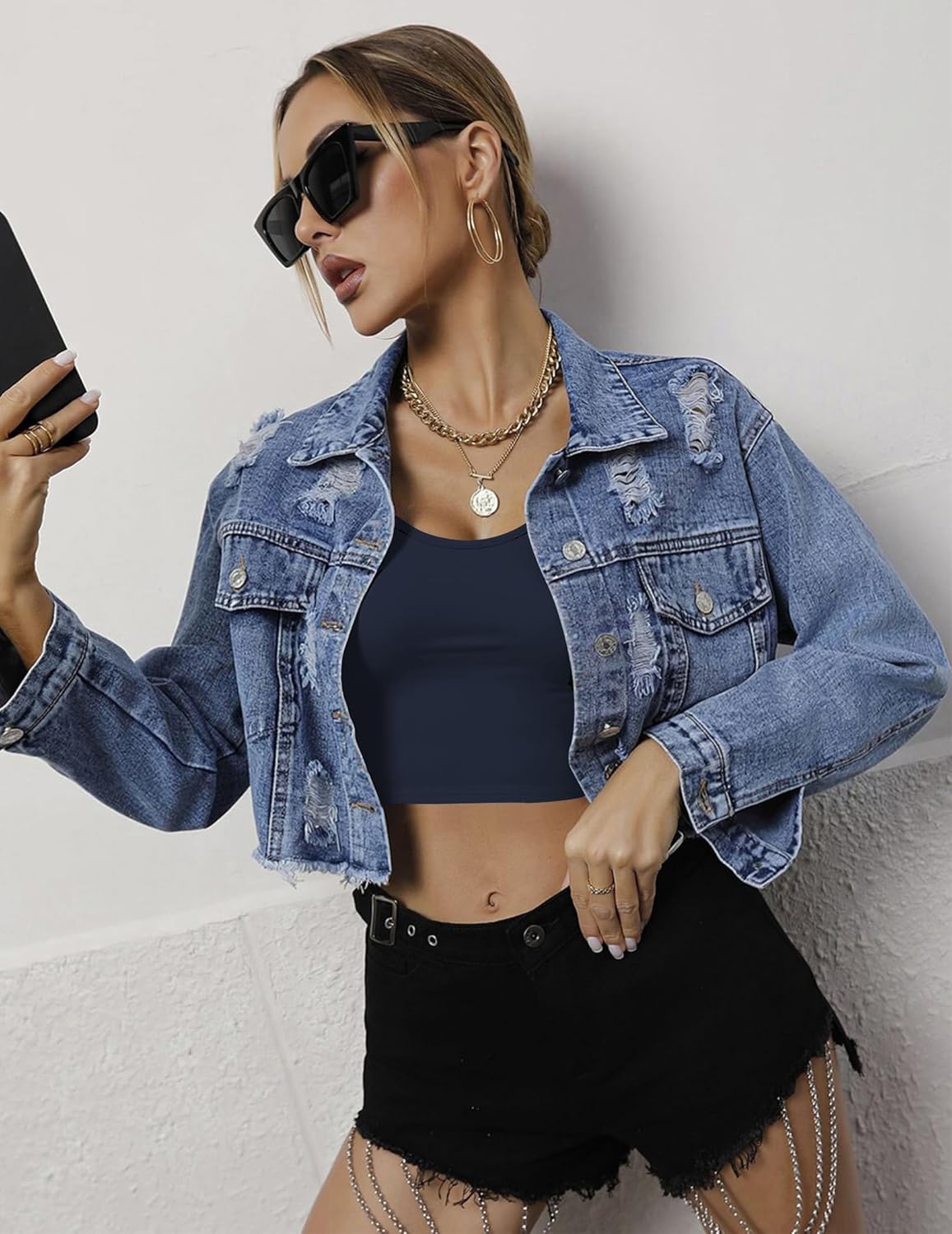 Ekouaer Long Sleeve Crop Tops for Women Scroop Neck Lightweight Basic Base Layer Thermal Undershirts Shirts - Image 4