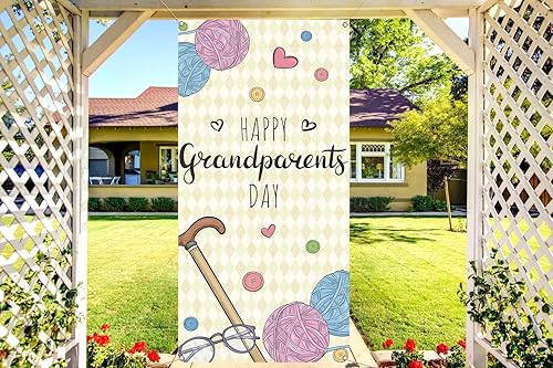 Miniatura 4 de Nepnuser Cubierta para puerta del Día de los Abuelos Feliz Día de los Abuelos Evento Escolar Sept Love Grandparents Party Decoraciones Telón telón