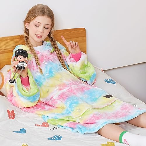 Miniatura 58 de Catalonia Rainbow Cat Oversized Blanket Hoodie Sweatshirt for Kids, Wearable Fleece Pullover with Large Front Pocket, Teen Boys Girls Gift