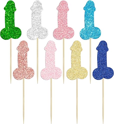 Miniatura 3 de 24 adornos para cupcakes de despedida de soltera con purpurina múltiple para decoración de pasteles, para boda, compromiso, despedida de soltera,