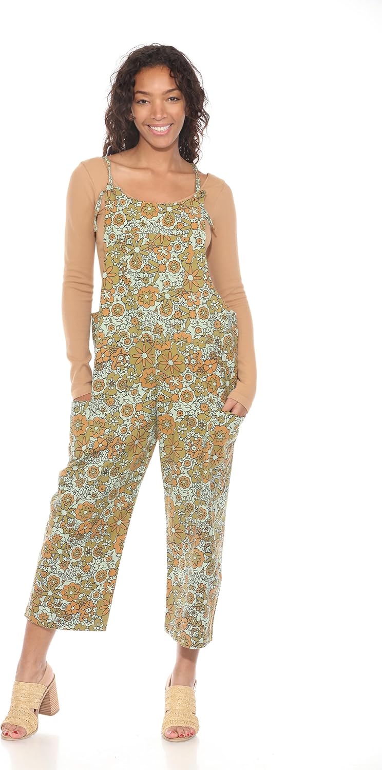 Lakhays Flower Power Oversized Overalls