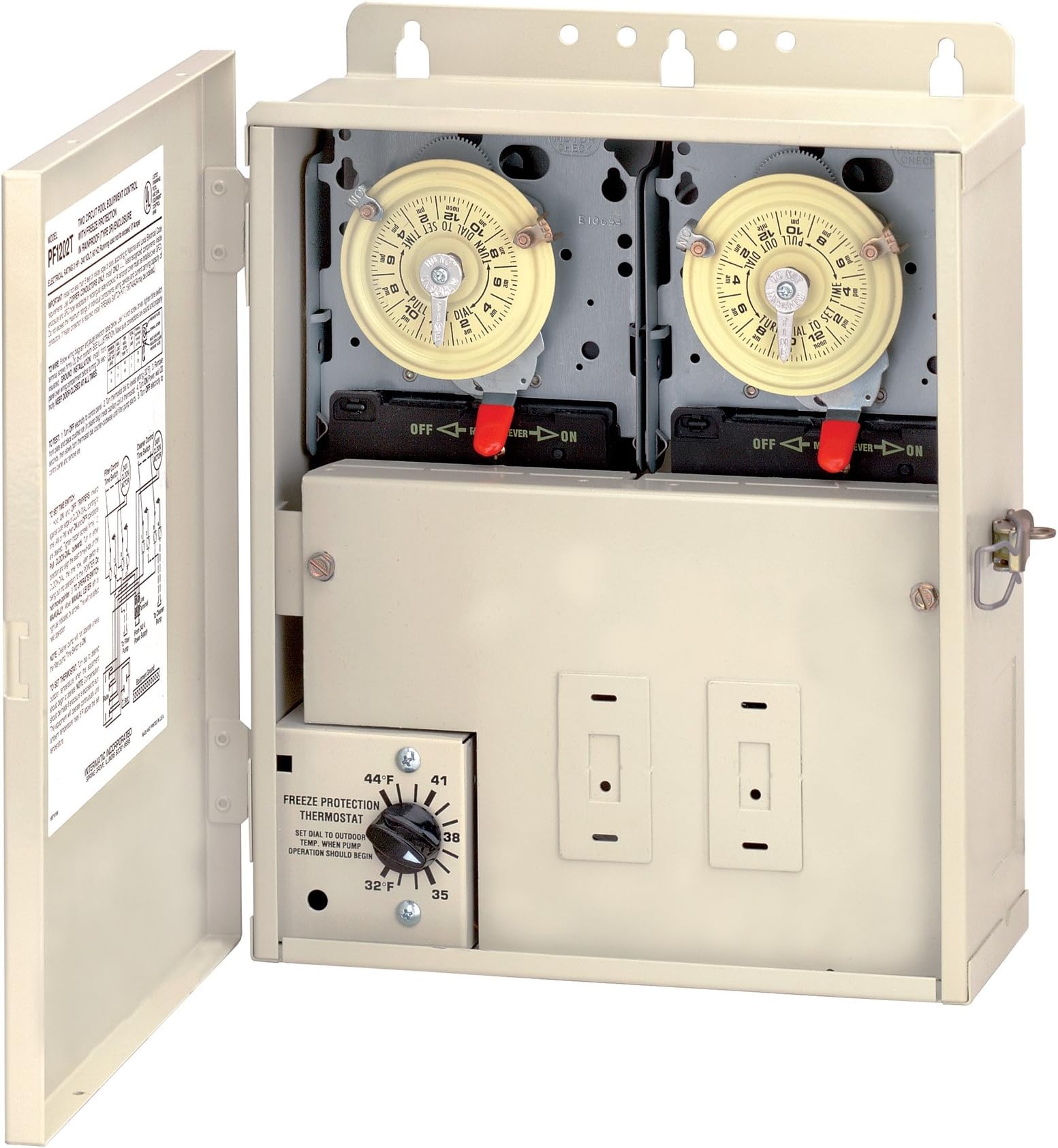 IntermaticPF1202T Control System with Freeze Protection and Power Center with Two T104M Mechanisms, Beige