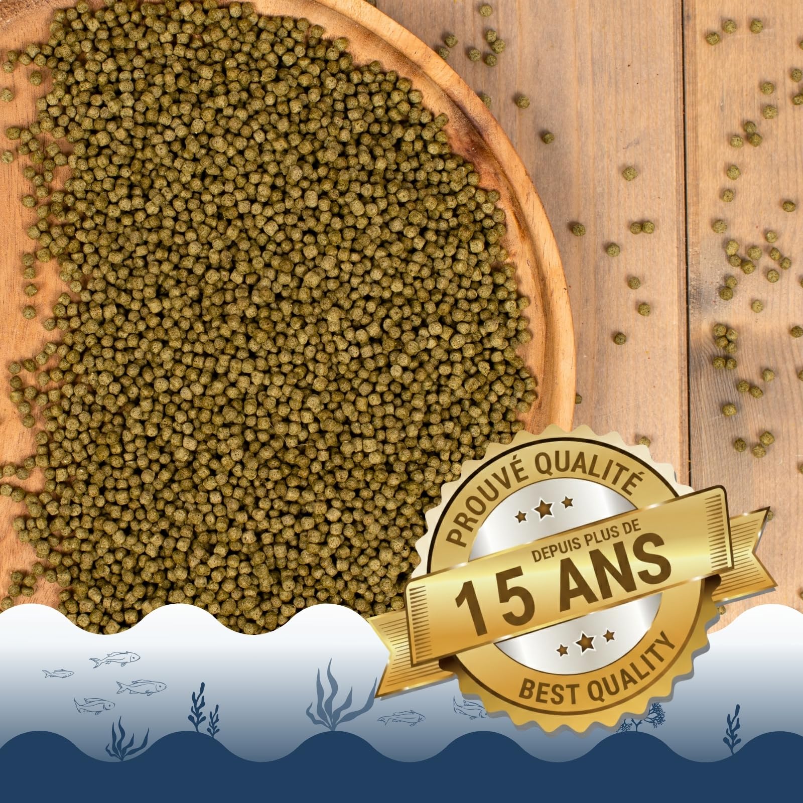 Lyra Pond® 2 x 10 L (7,36 kg) Koi Beauty Pellets Staple Poissons Bassin | Intensifie les couleurs des poissons | Riche en protéines, farine d’insectes & spiruline | Faible énergie