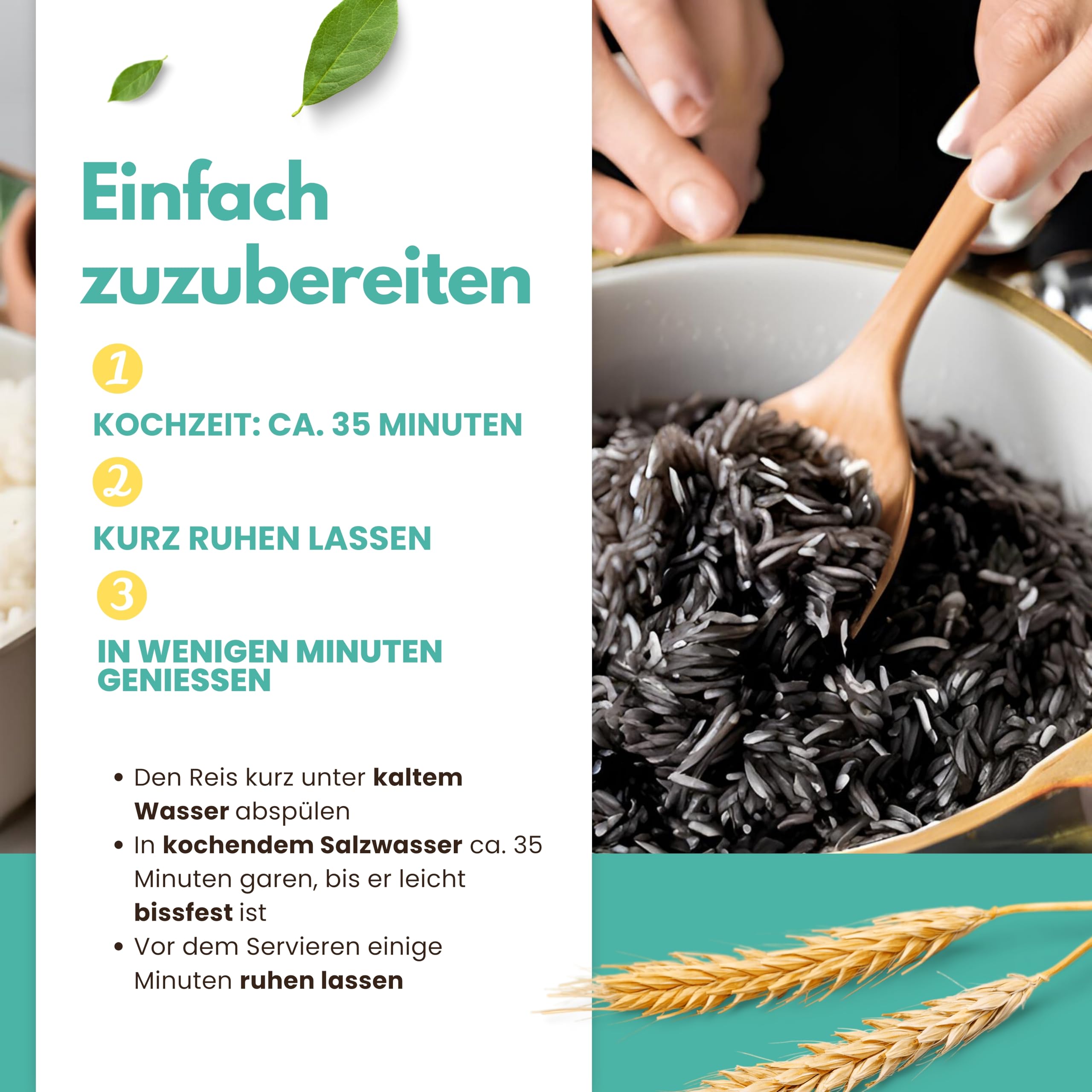 Schwarzer Vollkornreis 6 kg (6 x 1 kg, Venere-Typ) aus Italien | 6 x 1 kg schwarzer Vollkornreis aus Italien (Venere-Typ), ballaststoffreich, glutenfrei, ideal für Bowls und Meal Prep