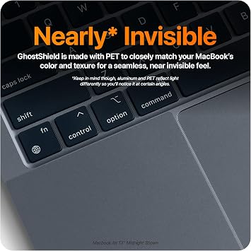 GhostShield Premium Palm Rest Protector Skin Cover Set, Scratches and Wear Protection, Compatible with MacBook Air 13 2026 2025 2024 2022 with M5 M4 M3 M2, A3449 A3240 A3113 A2681, Midnight