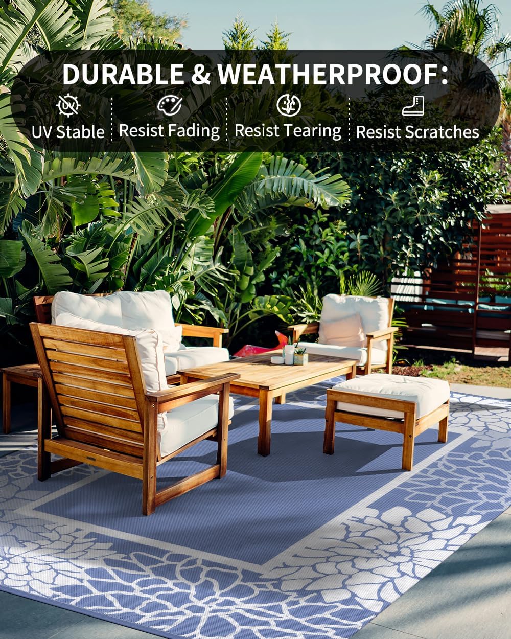 Transform Your Outdoor Space: A Review of the COCOER Floral Waterproof Rug