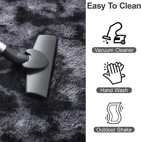 Miniatura 193 de Kelarea Alfombra de área para sala de estar, 3 x 5, antideslizante, color azul turquesa, esponjosa, suave, alfombra de felpa peluda para dormitorio