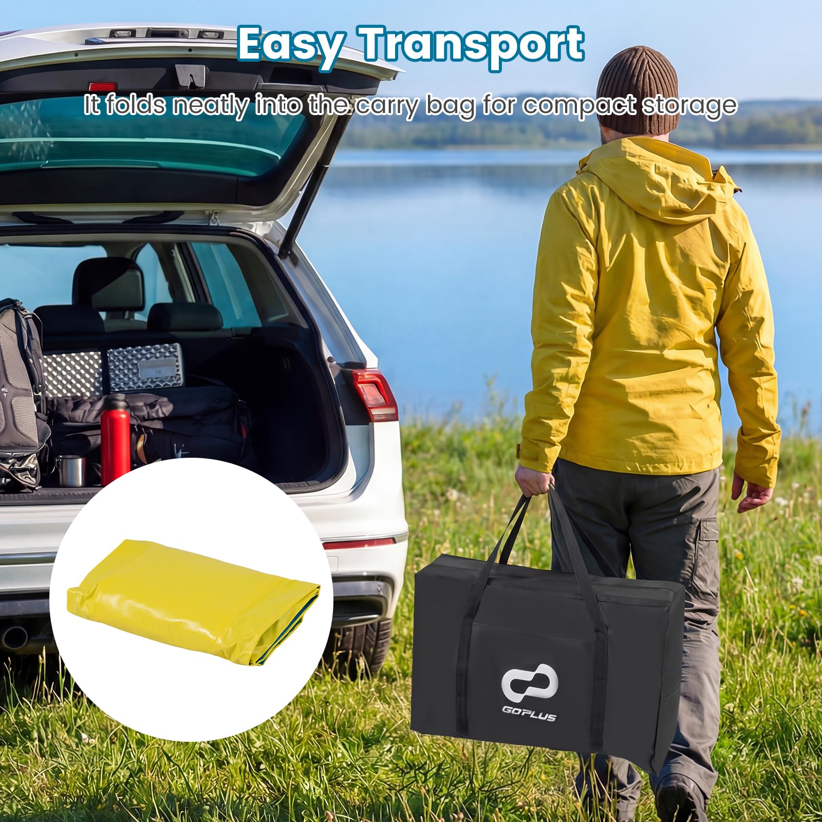 FANTASK kajak aufblasbar, Schlauchboot 2 Personen mit Aluminiumrudern, aufblasbares Kanu gepolstertem Eva-Sitz, Handpumpe & Reparaturset, Kayak 230 kg Gewichtskapazität mit Tragetasche (Türkisblau)