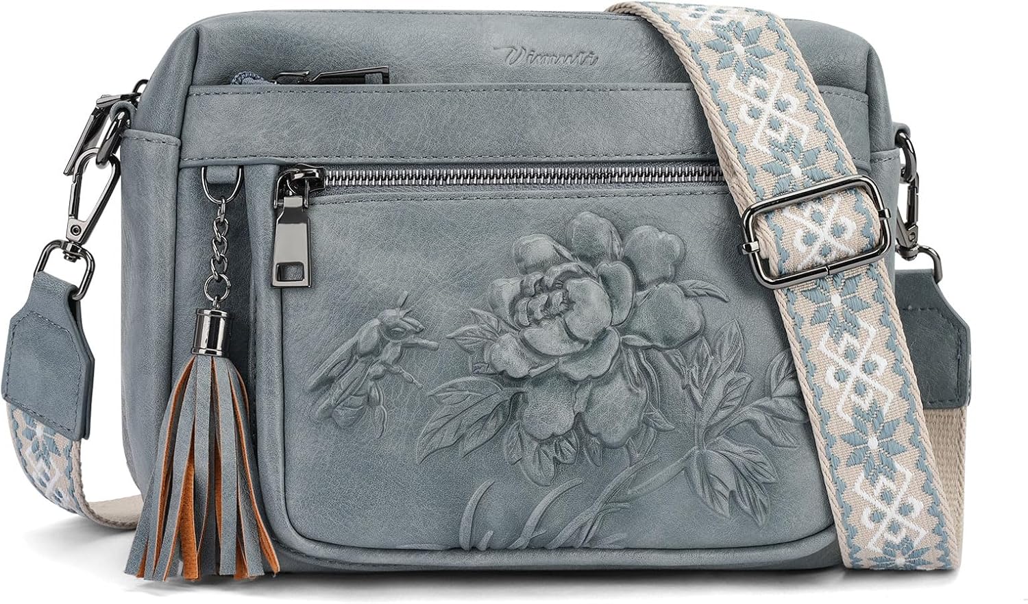 Crossbody Bags for Women Trendy, Vegan Leather Crossbody Purses Travel Shoulder Handbags Embossed Design