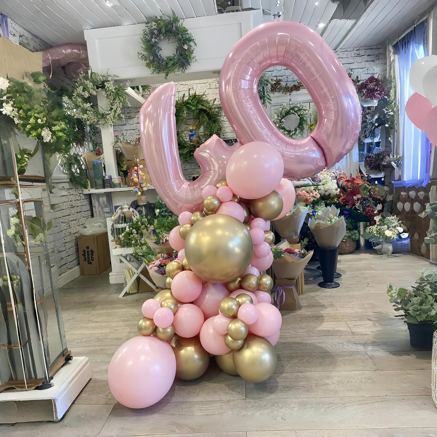 Light Pink Balloon Number 5, 40 Inch Large Self Inflating Foil Number Balloons 0-9, Pastel Pink Digital 5 Helium Balloon for 5th Girls Women Birthday Party Graduation Anniversary Decorations - Image 8