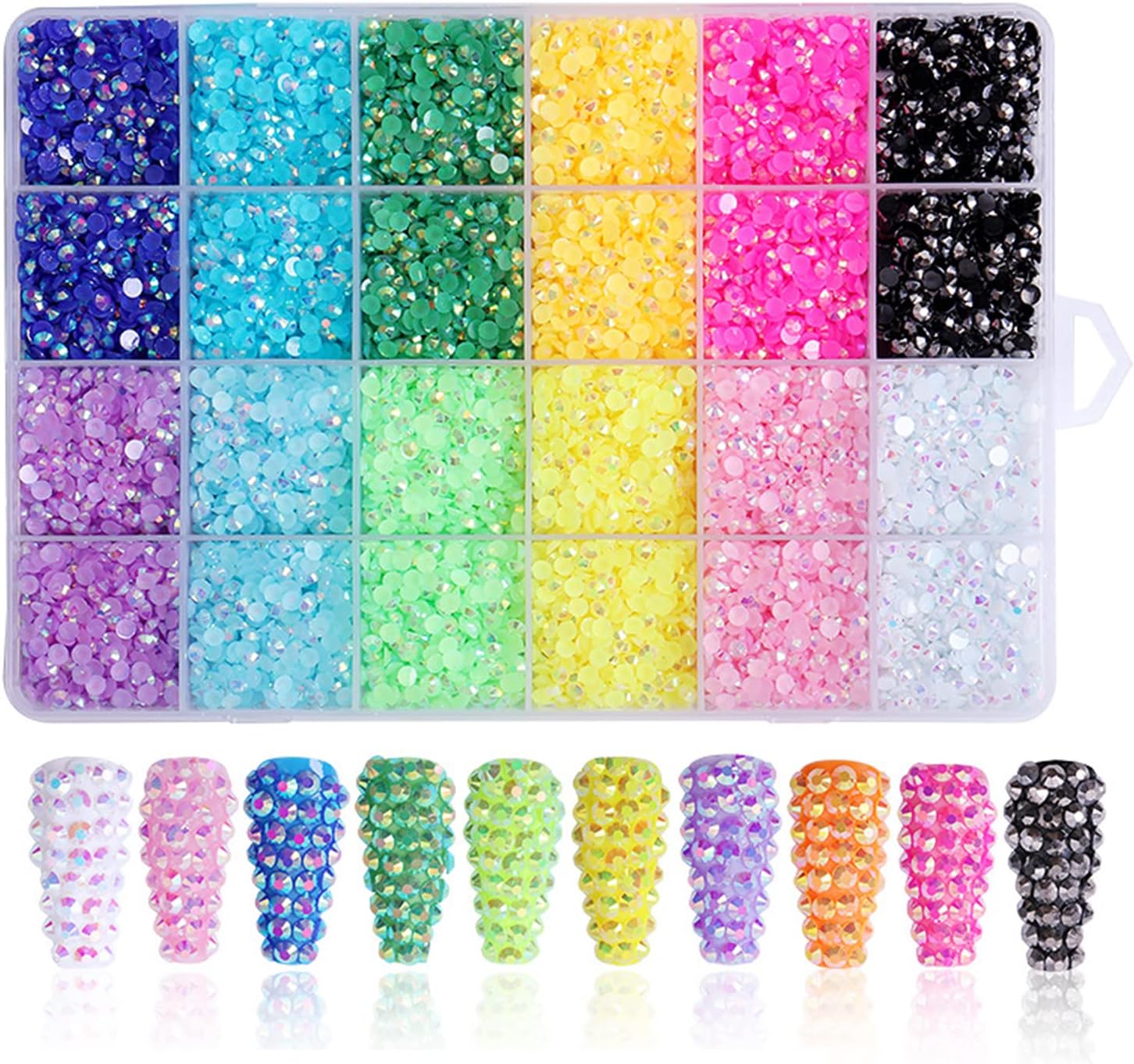 Resin 3D Rhinestones Flat Back Stones Art Decoration Mixed Pack Crystal