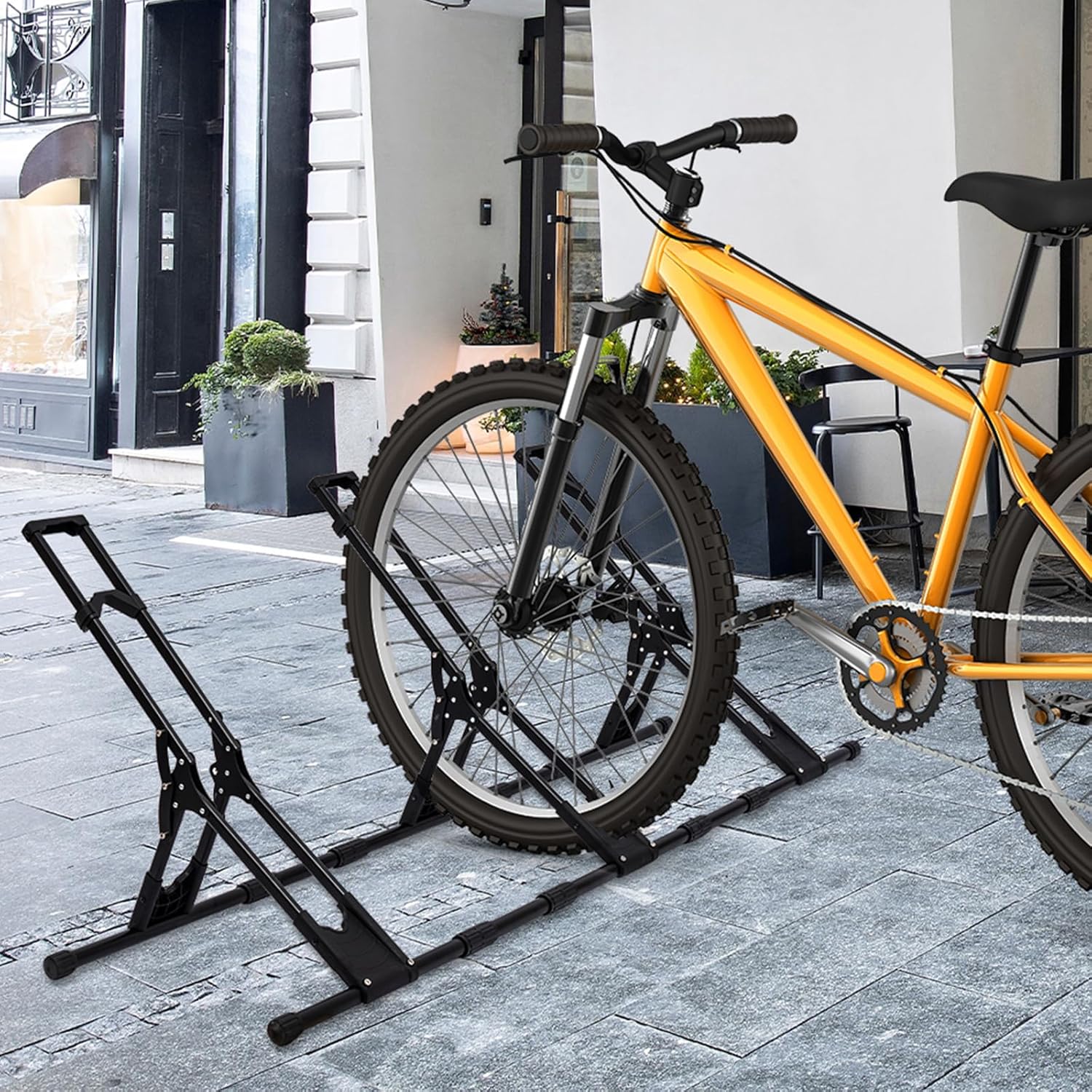 3PCS Adjustable Bicycle Storage Stand Bike Floor Parking Rack Bike Holder Fit All Mountain & Road Bikes Steady Wheel Holder Indoor Outdoor Cycling Storage Organizer Apartment Garage Cycle Tires Holder