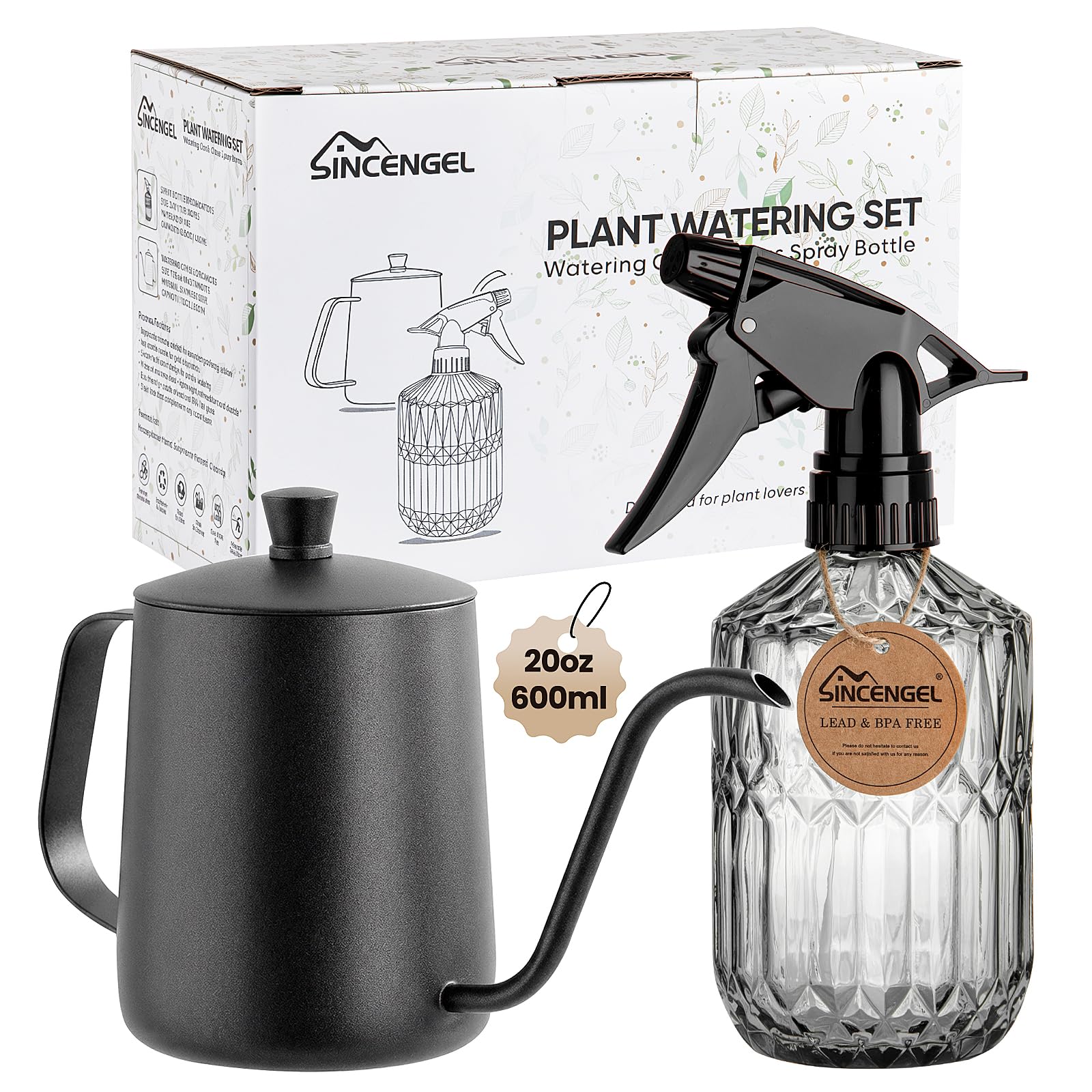 Watering Can Indoor Plants, 20 oz Metal Mini Indoor Watering Can with Long Spout for Hous…