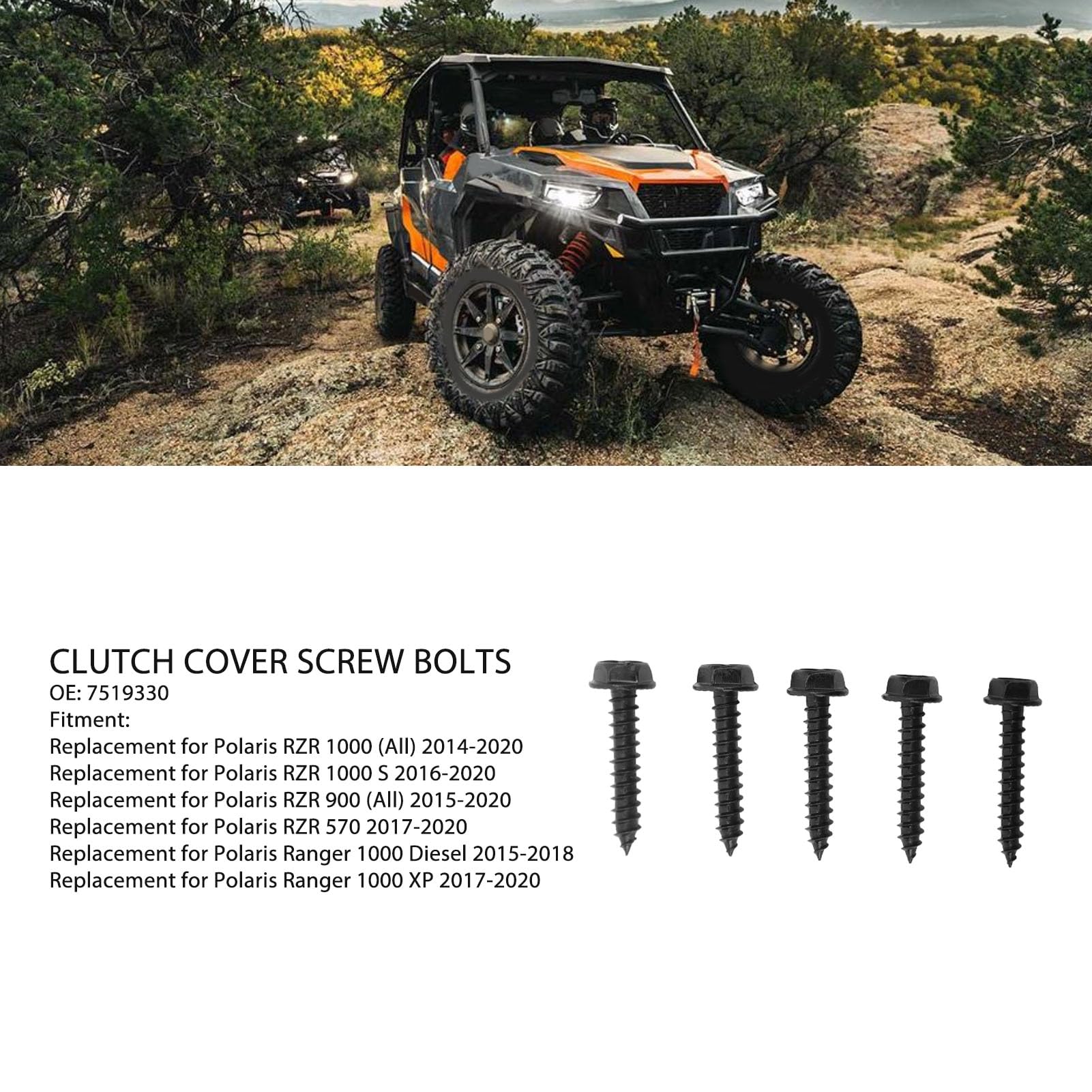 VOBOR Bulloni a Vite del Coperchio della Frizione 5 Pcs ATV 7519330 per Polaris RZR 570 900 1000