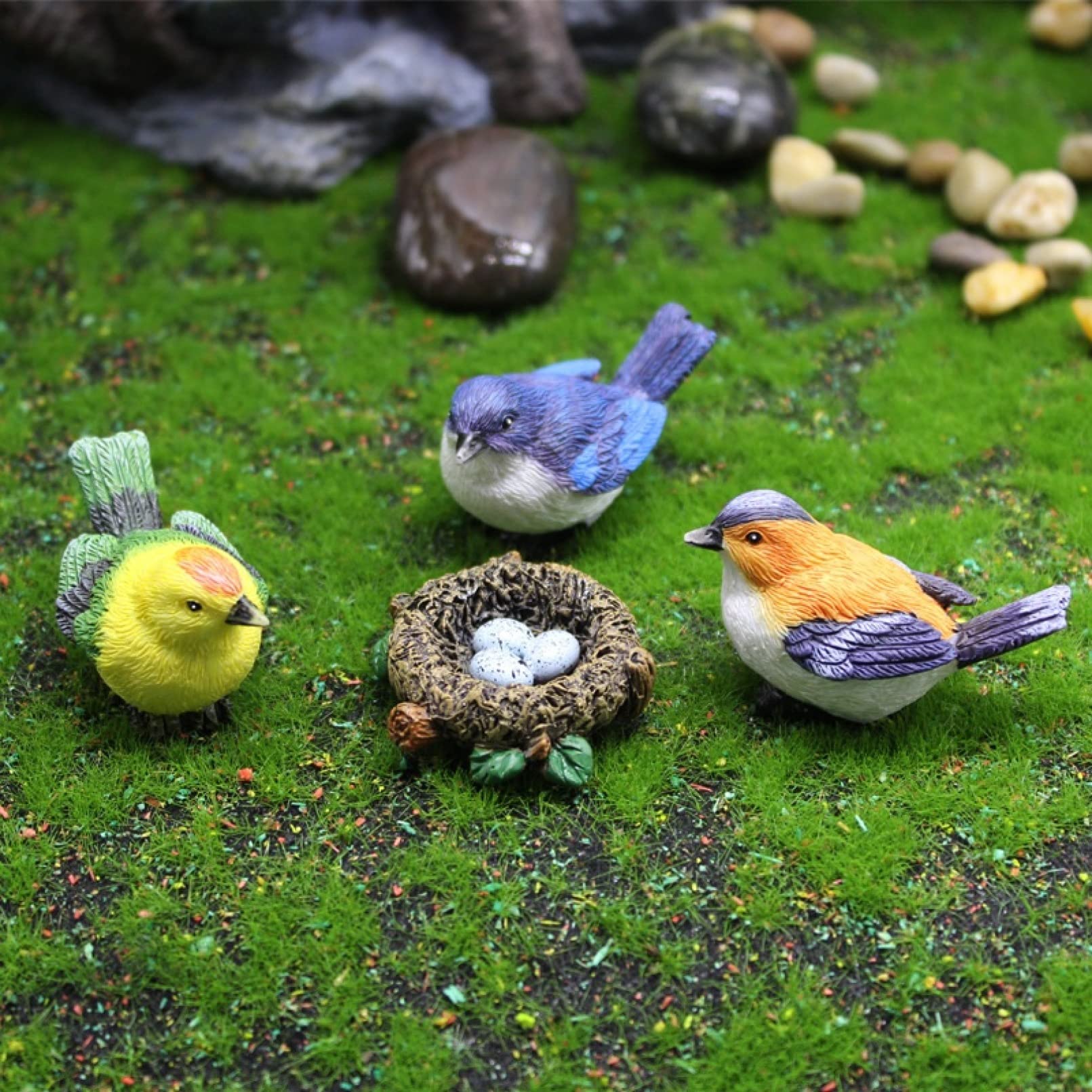 Amazon.co.jp: LxRx9 鳥 置物 おもちゃ グリーン オブジェ 鳥グッズ