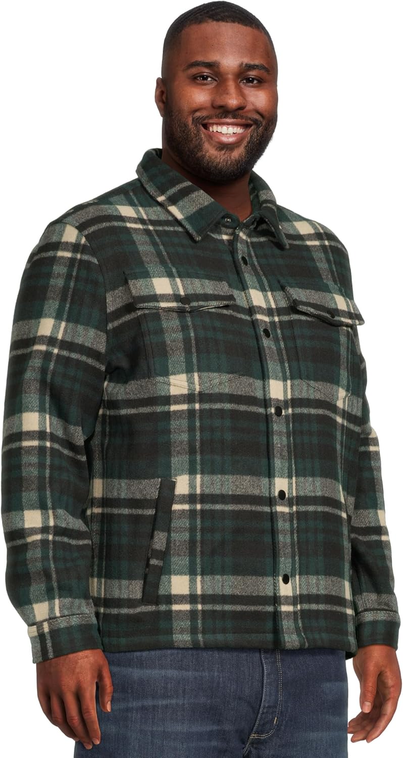 Liverpool mens Plaid Button Down Shirt Jacket