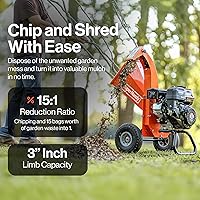 Vista 2 de SuperHandy Mini-trituradora de madera resistente, 7 HP, diseño compacto, capacidad máxima de 3 pulgadas