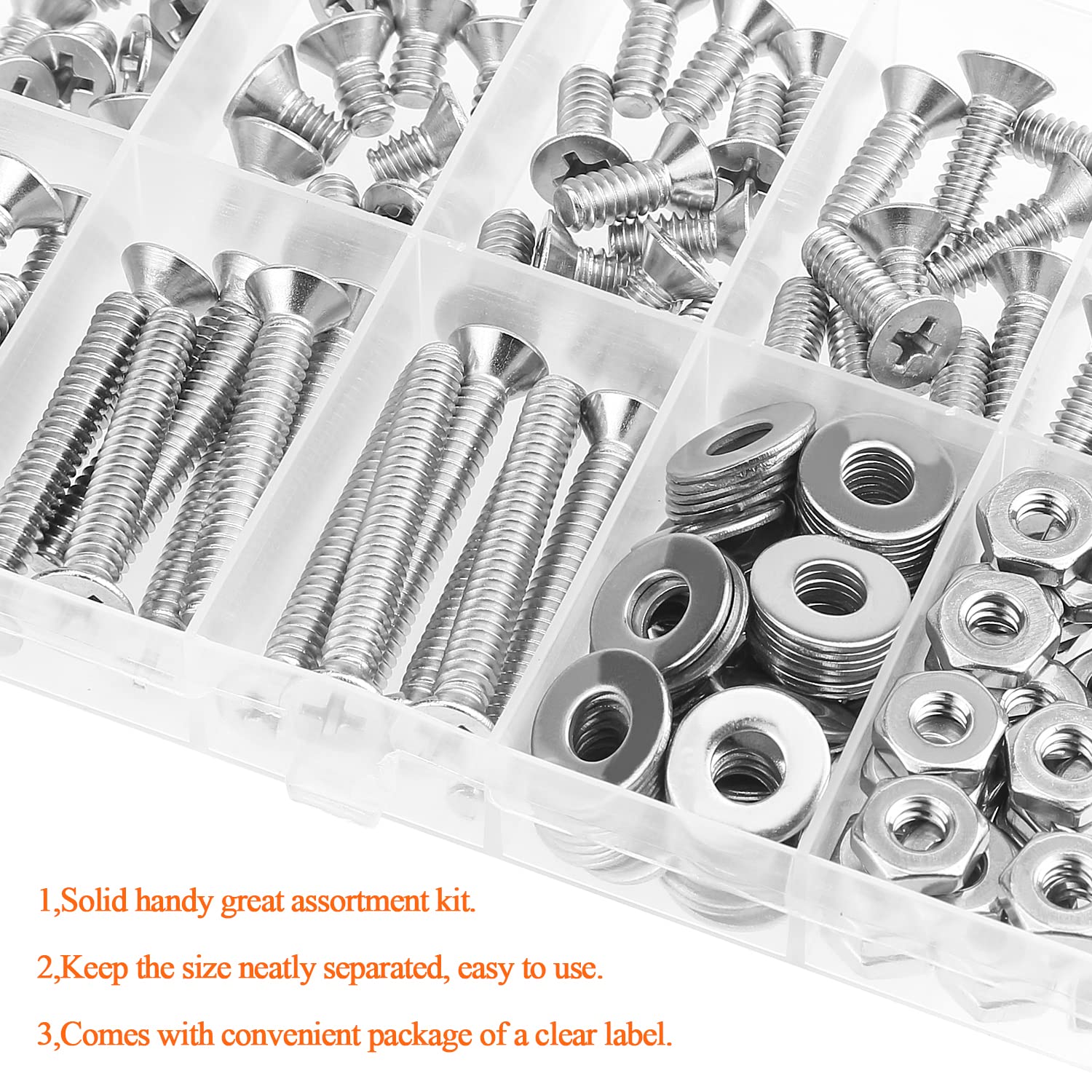 Stainless Steel Machine Screws & Nuts Kit -6