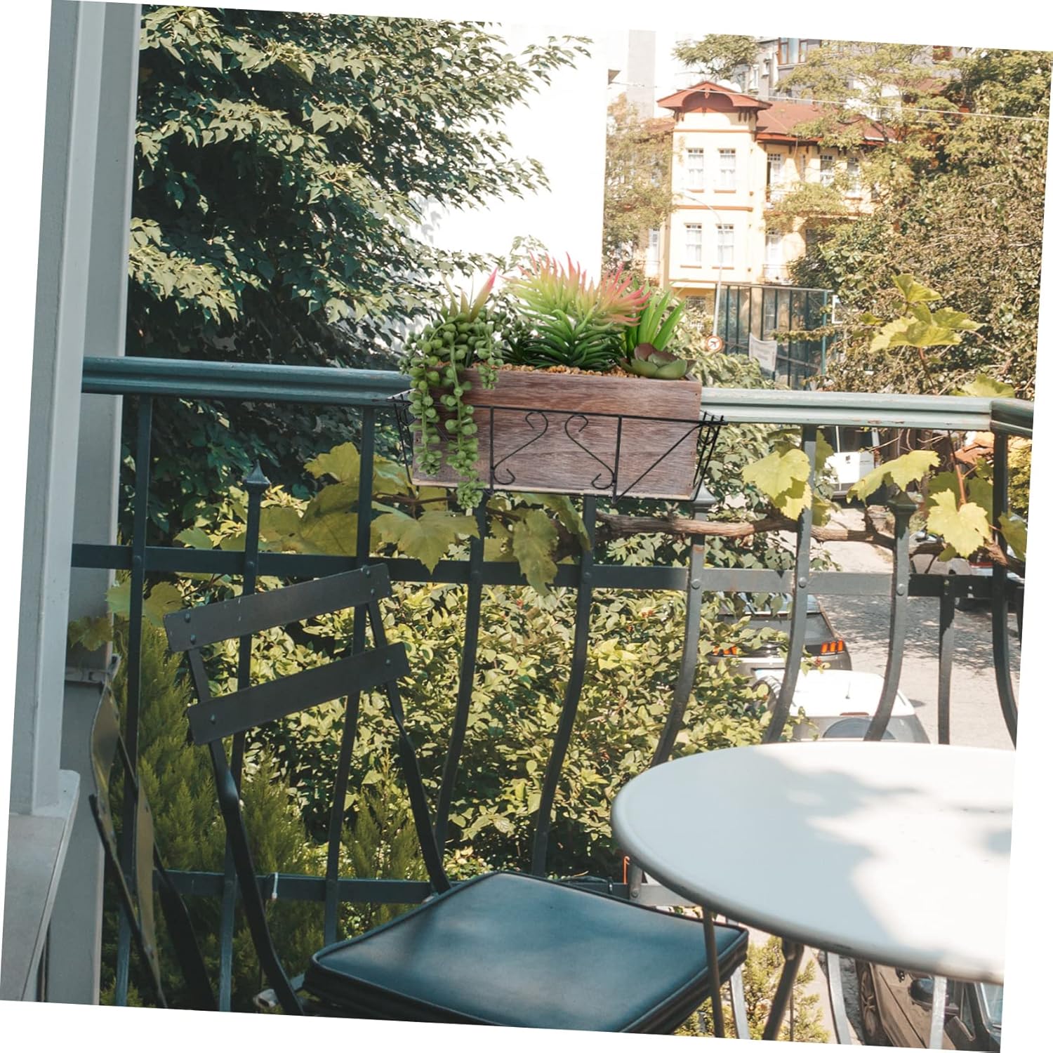 Modern Iron Plant Stand for Home Decor Hanging Rack for Balcony Patio Garden Easy to Move Clean Black