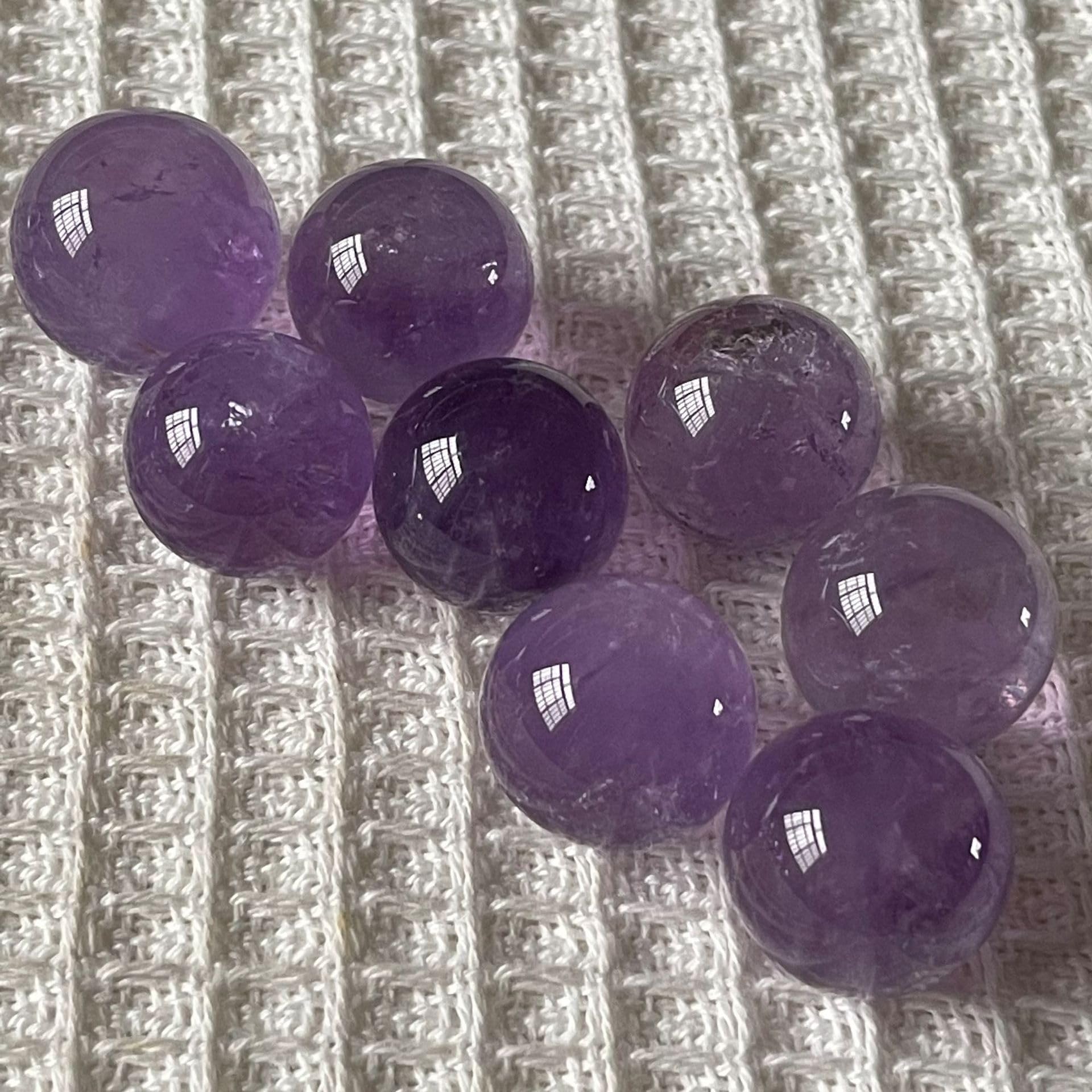 ICXLPMC 8pcs Amethyst Sphere Gemstone Balls Crystals Ball Crystal for Fengshui Home Decor,Purple,20~25mm