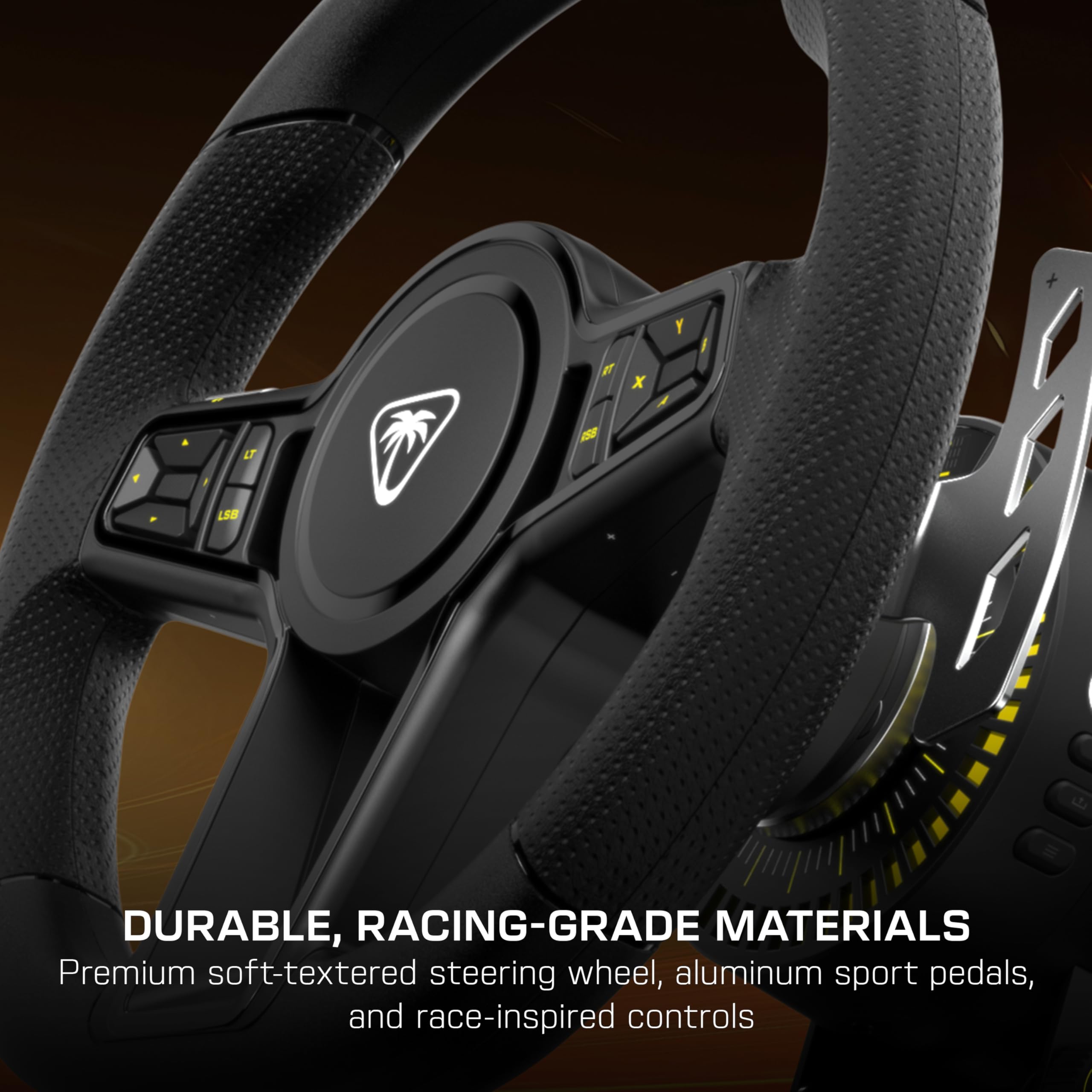 Turtle Beach VelocityOne Race KD3 Volante e pedali con force feedback a trasmissione diretta per Xbox Series X|S, Xbox One e PC Windows – Pedali di freno e acceleratore a effetto Hall